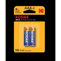 Элемент питания LR03(ААА) алкалиновый 1,5v (уп. блистер 2шт) Kodak MAX SUPER