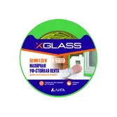 Лента клейкая малярная УФ-стойкая 100С для наружных работ зелёная X-GLASS 50мм х 25м. арт 5205