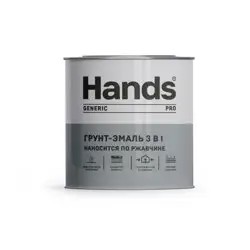 Грунт-эмаль по ржавчине 3 в 1 красно-коричневый 20 кг Hands ПРО (Generic PRO)