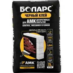 Клей плиточный БОЛАРС для АМК ЧЕРНЫЙ плитки, мозаики и камня 25 кг